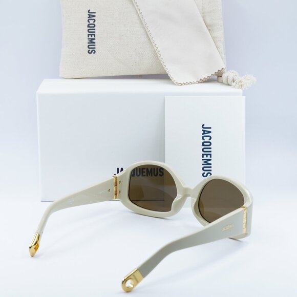 Jacquemus COLAPSO JAC/15 C3 Geometric Sunglasses - Beige/Brown - Picture 4 of 11